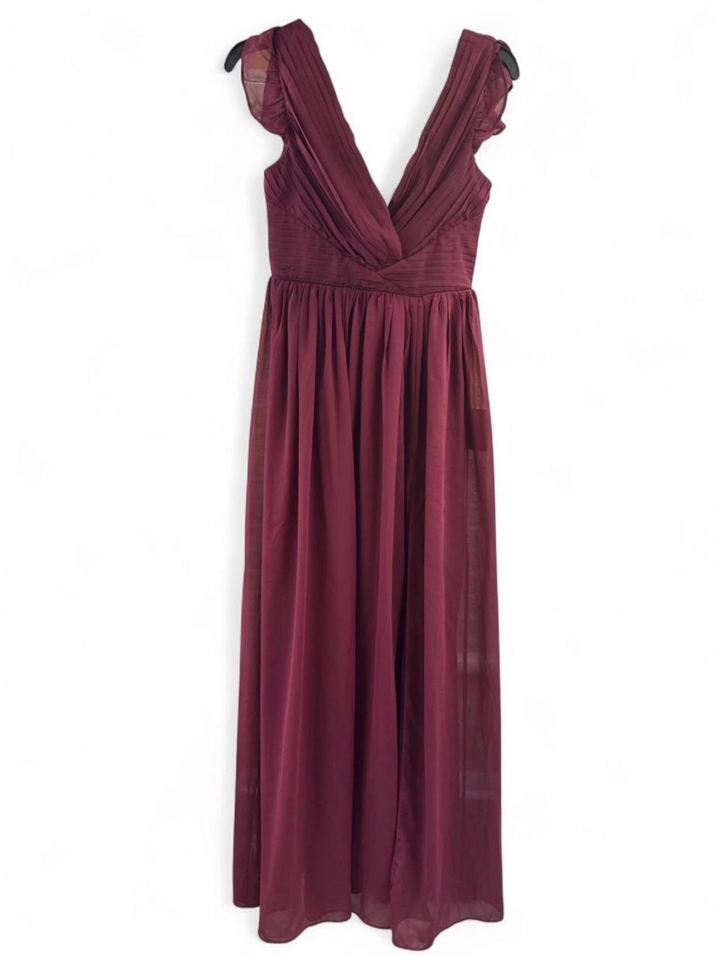 Lulus Burgundy Maxi Dress Nwt Bridesmaid Formal Chiffon Xs